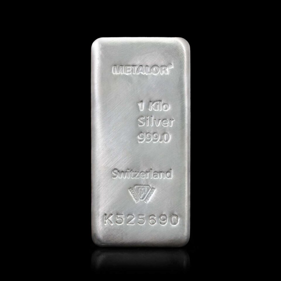 1kg Metalor Cast Silver Bar
