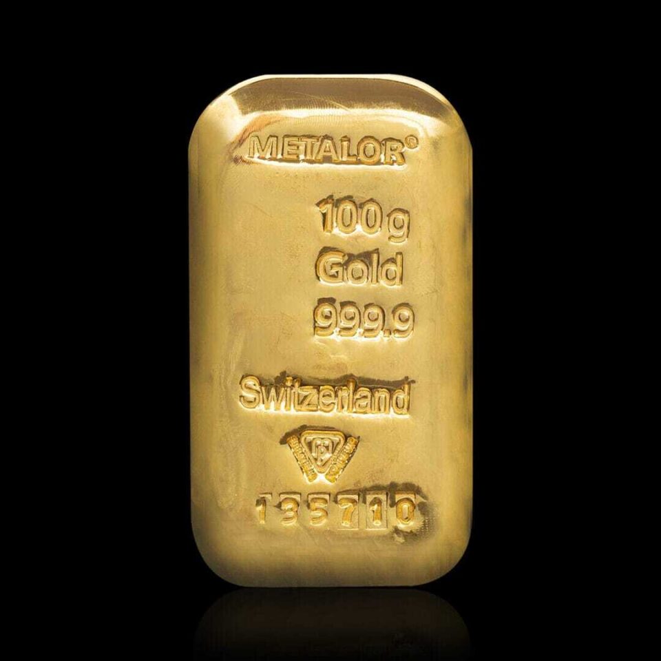 100g Cast Gold Bar